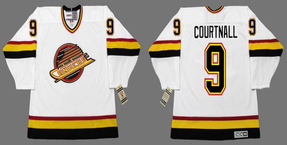 2019 Men Vancouver Canucks #9 Courtnall White CCM NHL jerseys